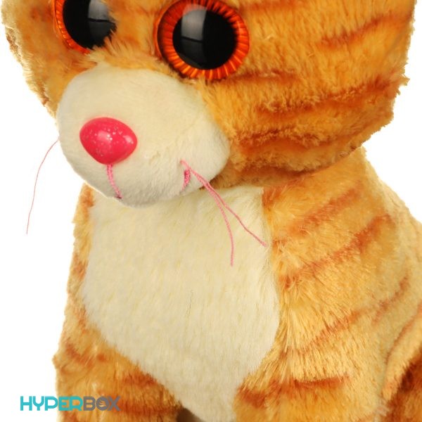 عروسک گربه چشم تیله‌ای نارنجی