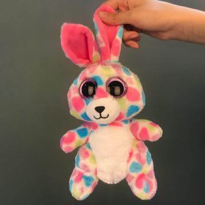 عروسک خرگوش چشم تیله‌ای خال‌دار