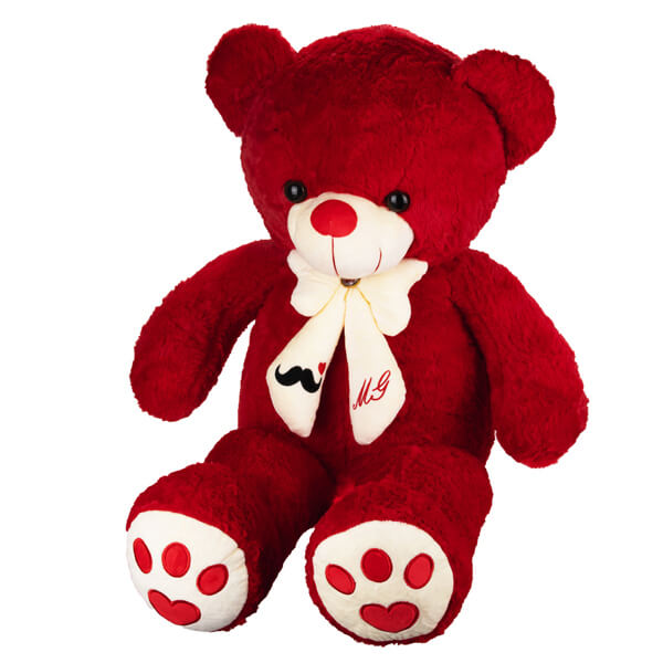 عروسک خرس قرمز پاپیون سبیل